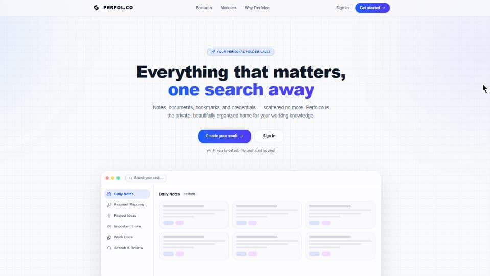 Perfolco — Personal Folder Vault